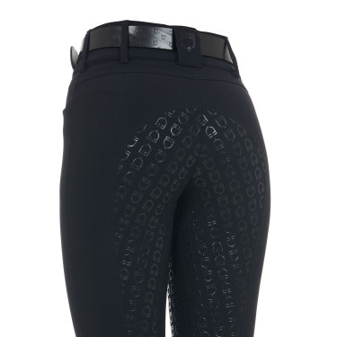 Calça de cintura alta com grip integral feminina Equestro Preto