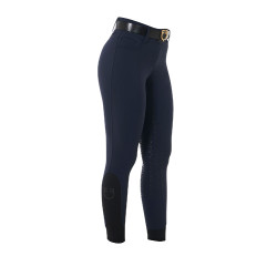 Calça de cintura alta com grip integral feminina Equestro Marinho Azul-marinho