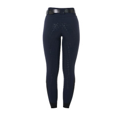 Calça de cintura alta com grip integral feminina Equestro Marinho Azul-marinho