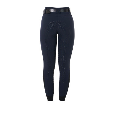 Calça de cintura alta com grip integral feminina Equestro Marinho Azul-marinho
