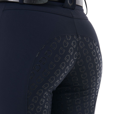 Calça de cintura alta com grip integral feminina Equestro Marinho Azul-marinho