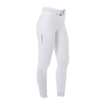 Calça de cintura alta com grip integral feminina Equestro Branco