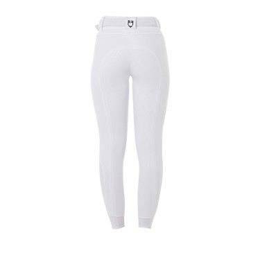 Calça de cintura alta com grip integral feminina Equestro Branco