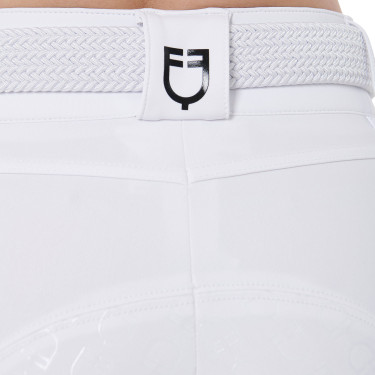 Calça de cintura alta com grip integral feminina Equestro Branco
