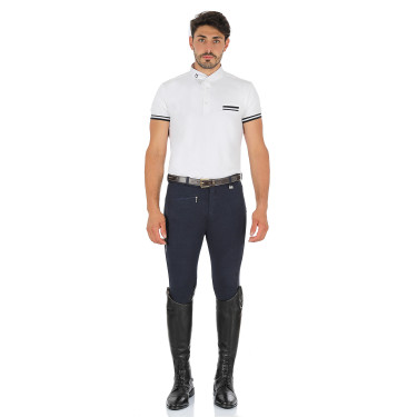 Calça masculina Zeus com grip no joelho em algodão elástico Equestro Calça masculina Zeus com grip no joelho em algodão elástico Equestro