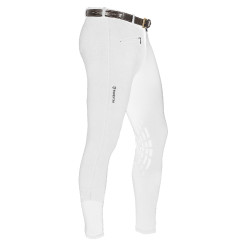 Calça masculina Zeus com grip no joelho em algodão elástico Equestro Branco