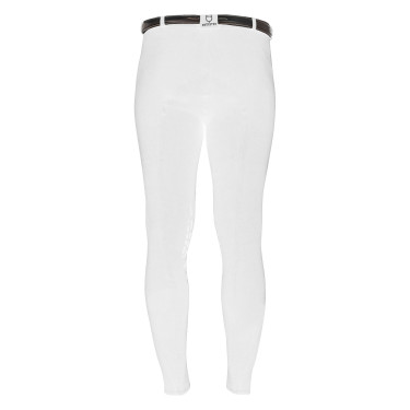 Calça masculina Zeus com grip no joelho em algodão elástico Equestro Branco