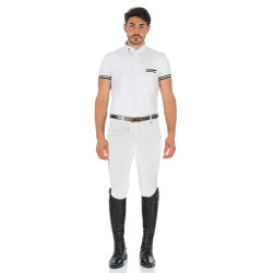 Calça masculina Zeus com grip no joelho em algodão elástico Equestro Branco