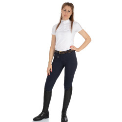 Calça feminina Selene em algodão stretch Equestro Marinho Azul-marinho