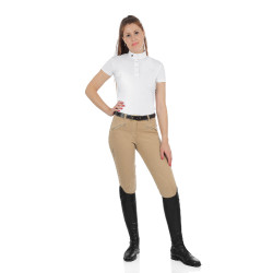 Calça feminina Demetra em algodão stretch Equestro Bege Calça feminina Demetra em algodão stretch Equestro Bege