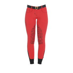 Calça feminina com grip no joelho em tecido técnico Xeni Equestro Calça feminina com grip no joelho em tecido técnico Xeni Equestro