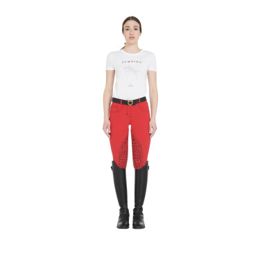 Calça feminina com grip no joelho em tecido técnico Xeni Equestro Calça feminina com grip no joelho em tecido técnico Xeni Equestro