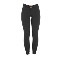 Calça feminina com grip no joelho em tecido técnico Clio Equestro Preto Calça feminina com grip no joelho em tecido técnico Clio Equestro Preto
