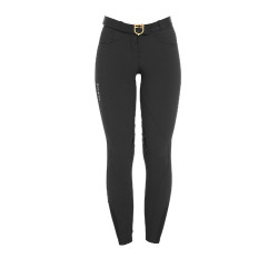 Calça feminina com grip no joelho em tecido técnico Clio Equestro