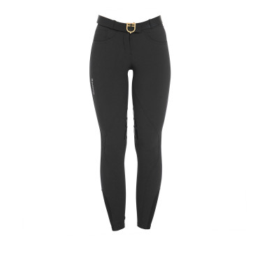 Calça feminina com grip no joelho em tecido técnico Clio Equestro