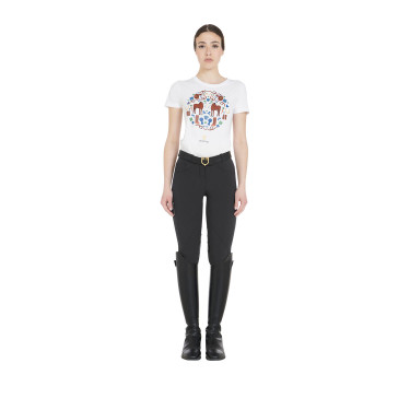 Calça feminina com grip no joelho em tecido técnico Clio Equestro Calça feminina com grip no joelho em tecido técnico Clio Equestro
