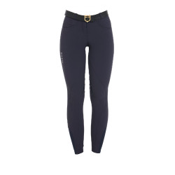 Calça feminina com grip no joelho em tecido técnico Clio Equestro Marinho Azul-marinho Calça feminina com grip no joelho em tecido técnico Clio Equestro Marinho Azul-marinho