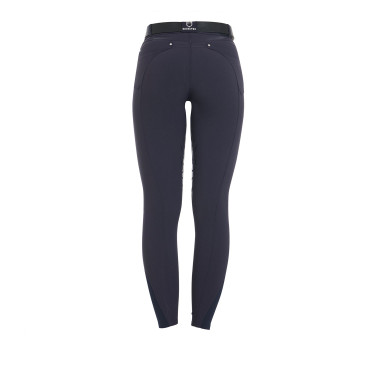 Calça feminina com grip no joelho em tecido técnico Clio Equestro Marinho Azul-marinho Calça feminina com grip no joelho em tecido técnico Clio Equestro Marinho Azul-marinho