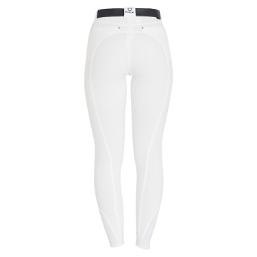 Calça feminina com grip no joelho em tecido técnico Clio Equestro Branco Calça feminina com grip no joelho em tecido técnico Clio Equestro Branco