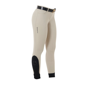 Calça feminina com grip integral Aria em tecido técnico Equestro Oxford bronzeado Rosa