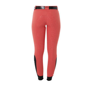 Calça feminina com grip integral Aria em tecido técnico Equestro Vermelho papoula