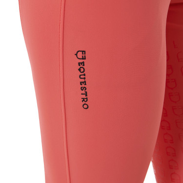 Calça feminina com grip integral Aria em tecido técnico Equestro Vermelho papoula