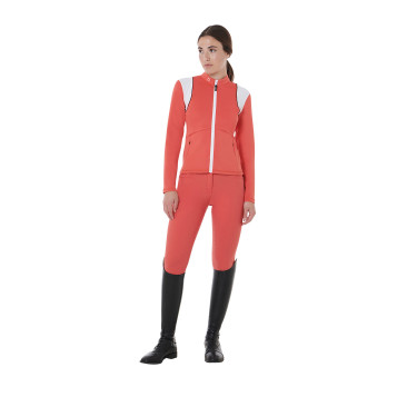 Calça feminina com grip integral Aria em tecido técnico Equestro Vermelho papoula