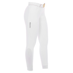 Calça feminina com grip integral Aria em tecido técnico Equestro Branco