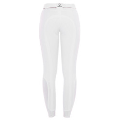 Calça feminina com grip integral Aria em tecido técnico Equestro Branco
