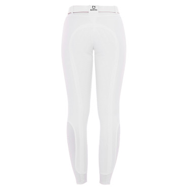 Calça feminina com grip integral Aria em tecido técnico Equestro Branco