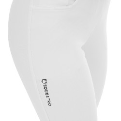 Calça feminina com grip integral Aria em tecido técnico Equestro Branco