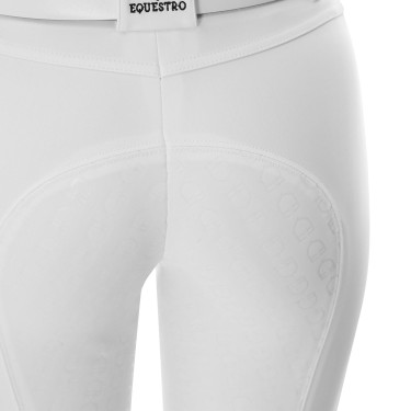 Calça feminina com grip integral Aria em tecido técnico Equestro Branco