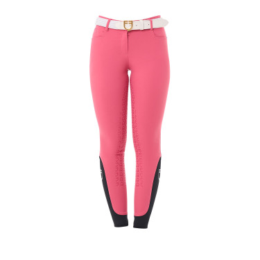 Calça feminina com grip integral Aria em tecido técnico Equestro Madressilva Rosa