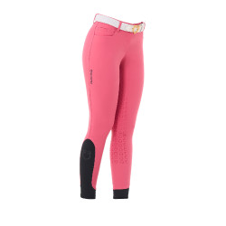 Calça feminina com grip integral Aria em tecido técnico Equestro Madressilva Rosa