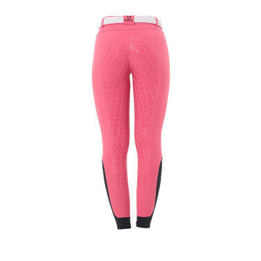 Calça feminina com grip integral Aria em tecido técnico Equestro Madressilva Rosa