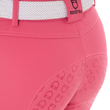 Calça feminina com grip integral Aria em tecido técnico Equestro Madressilva Rosa