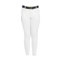 Calça infantil em tecido técnico Equestro Branco Calça infantil em tecido técnico Equestro Branco