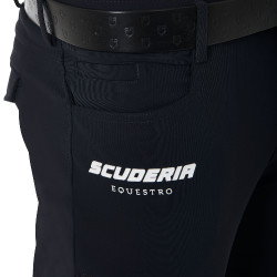 Calça com grip no joelho masculino coleção Scuderia Equestro Preto