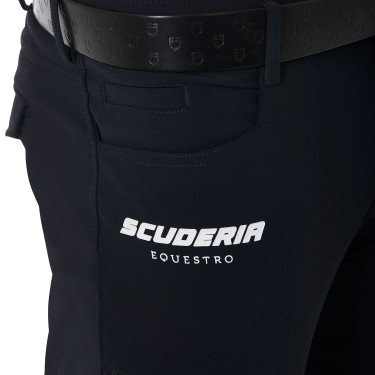 Calça com grip no joelho masculino coleção Scuderia Equestro Preto