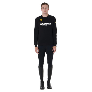 Calça com grip no joelho masculino coleção Scuderia Equestro Preto