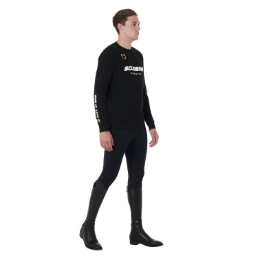 Calça com grip no joelho masculino coleção Scuderia Equestro Preto