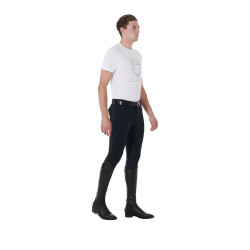 Calça com grip completo masculino em tecido técnico Equestro Preto Calça com grip completo masculino em tecido técnico Equestro Preto