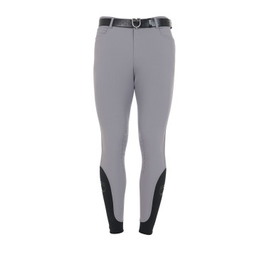 Calça ajustada com grip masculina com logotipo Caspar Equestro Cinza Gelo Cinzento
