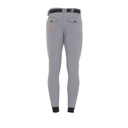 Calça ajustada com grip masculina com logotipo Caspar Equestro Cinza Gelo Cinzento