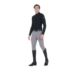 Calça ajustada com grip masculina com logotipo Caspar Equestro Cinza Gelo Cinzento