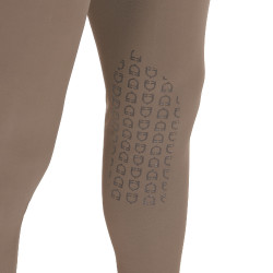 Calça ajustada com grip masculina com logotipo Caspar Equestro Noz Castanho