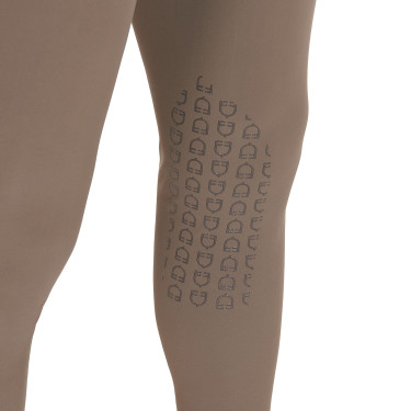 Calça ajustada com grip masculina com logotipo Caspar Equestro Noz Castanho