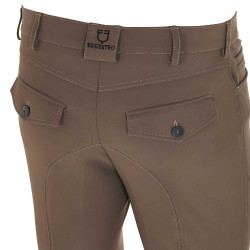 Calça ajustada com grip masculina com logotipo Caspar Equestro Noz Castanho