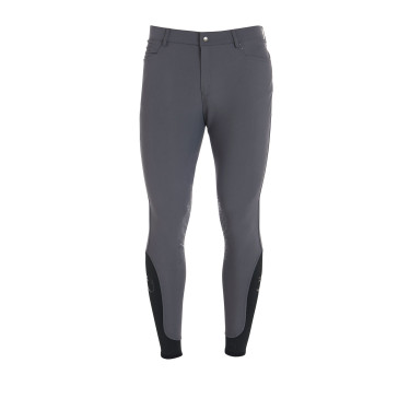 Calça ajustada com grip masculina com logotipo Caspar Equestro Asfalto Cinzento