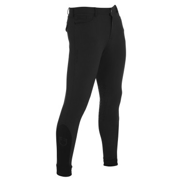 Calça ajustada com grip masculina com logotipo Caspar Equestro Preto